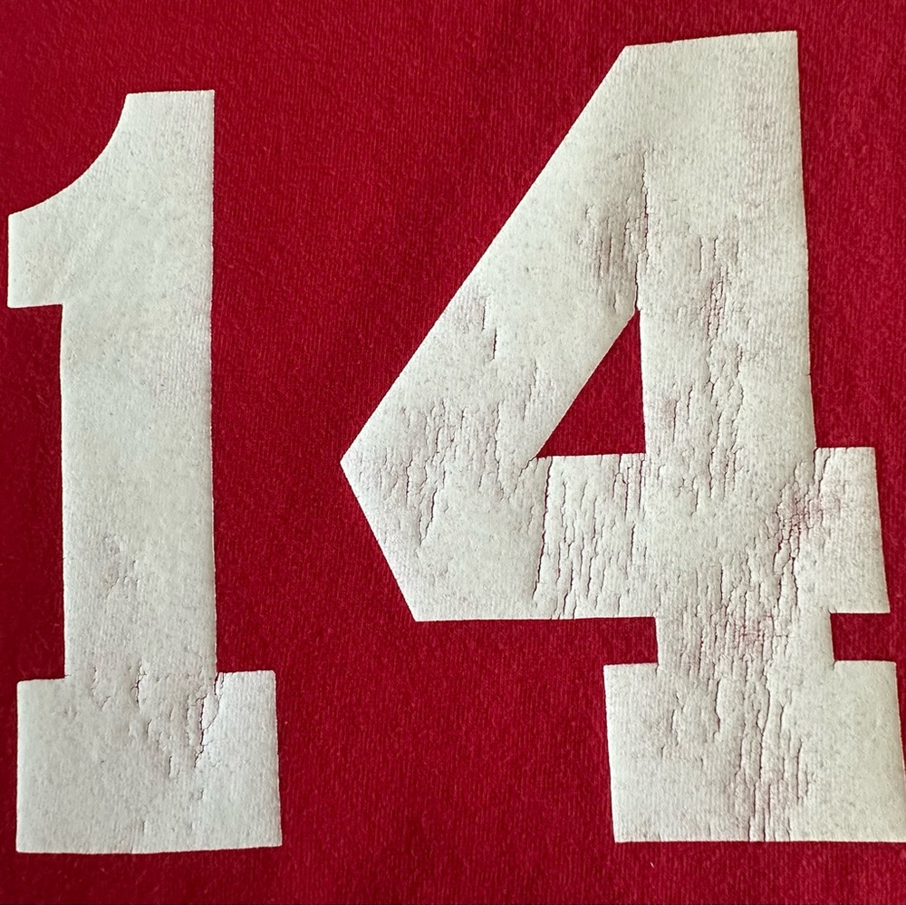Champion Men's XL Red With White Logo Cotton Crew Neck Short Sleeve T-Shirt Top - Picture 9 of 14